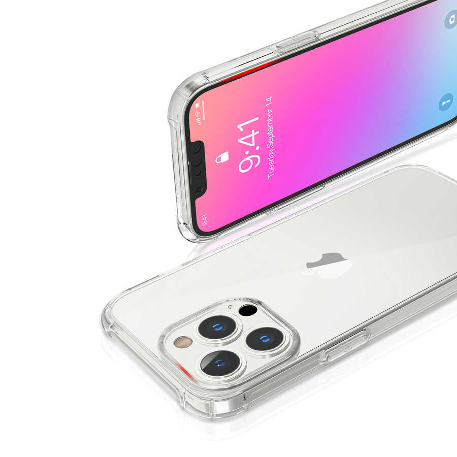 Apple iPhone 13 Pro Kılıf Kajsa Transparent Kapak Renksiz