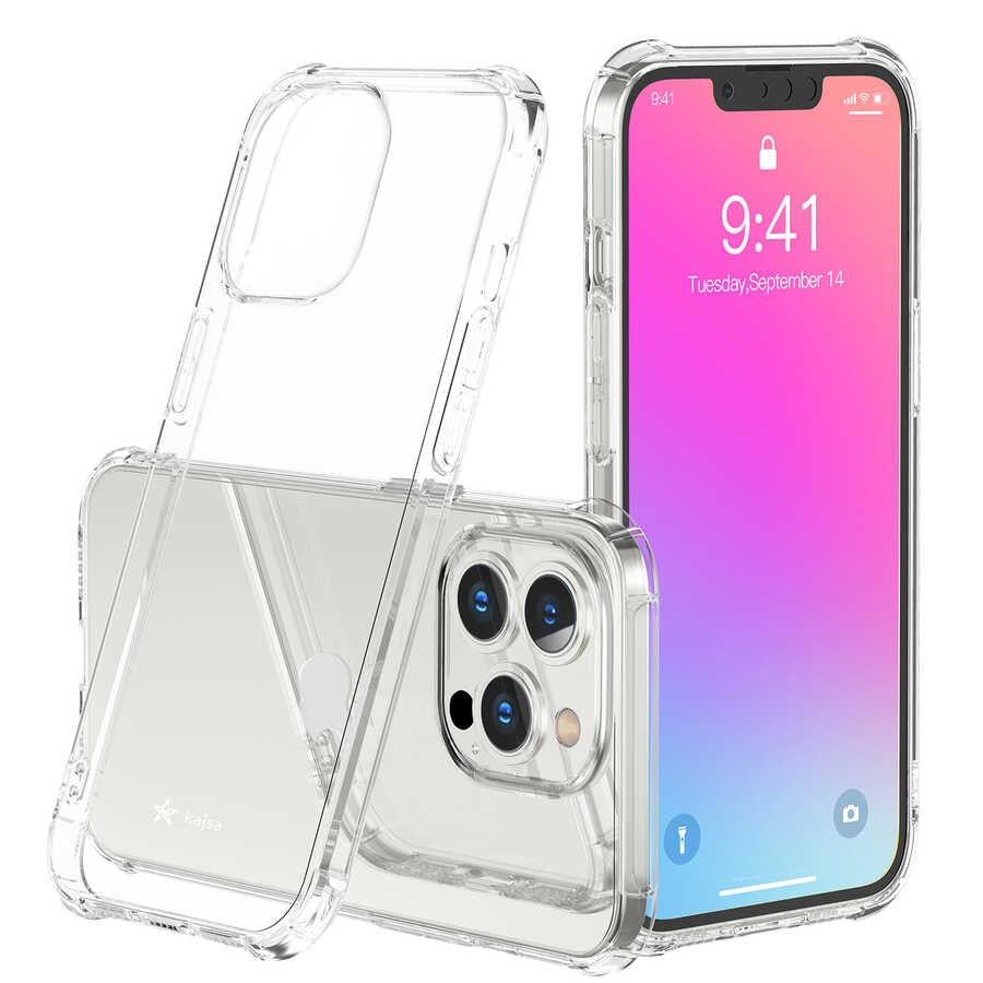 Apple iPhone 13 Pro Kılıf Kajsa Transparent Kapak Gri