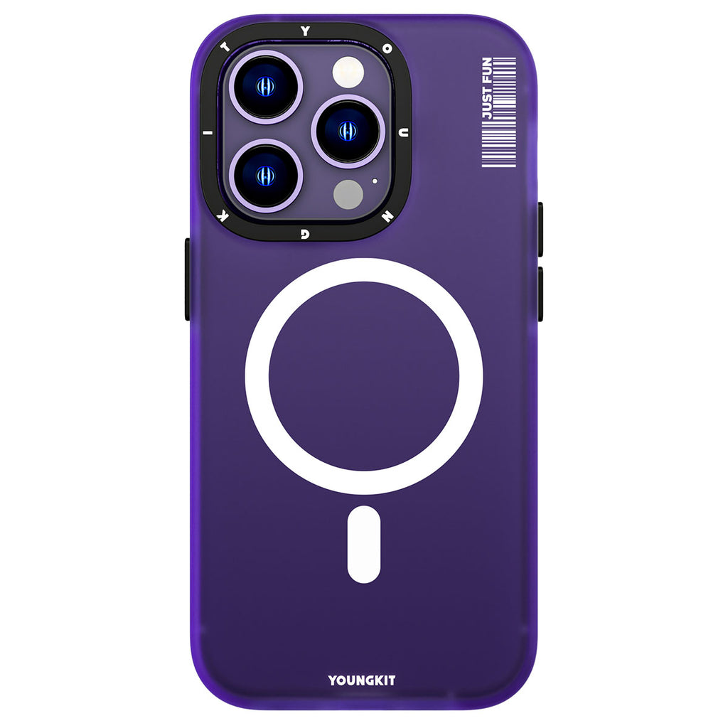 Apple iPhone 13 Pro Kılıf M-safe Şarj Özellikli Youngkit Colored Sand Serisi Kapak Siyah