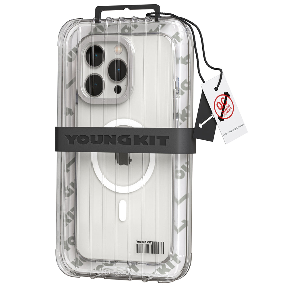 Apple iPhone 13 Pro Kılıf M-safe Şarj Özellikli Youngkit Coloured Glaze Serisi Kapak Siyah