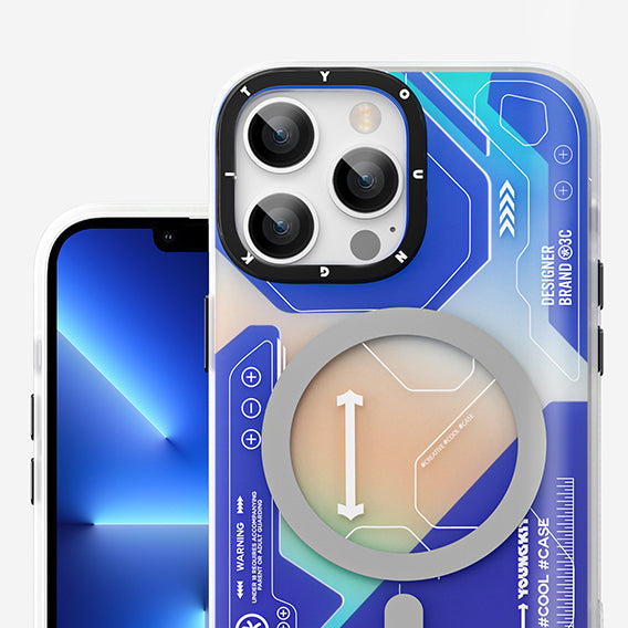 Apple iPhone 13 Pro Kılıf M-safe Şarj Özellikli YoungKit Metaverse Serisi Kapak Yeşil