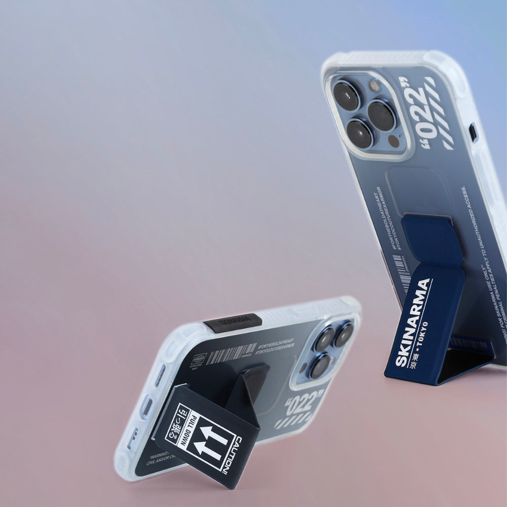 Apple iPhone 13 Pro Kılıf SkinArma Standlı Şeffaf Tasarımlı Taihi Kobai Kapak Siyah