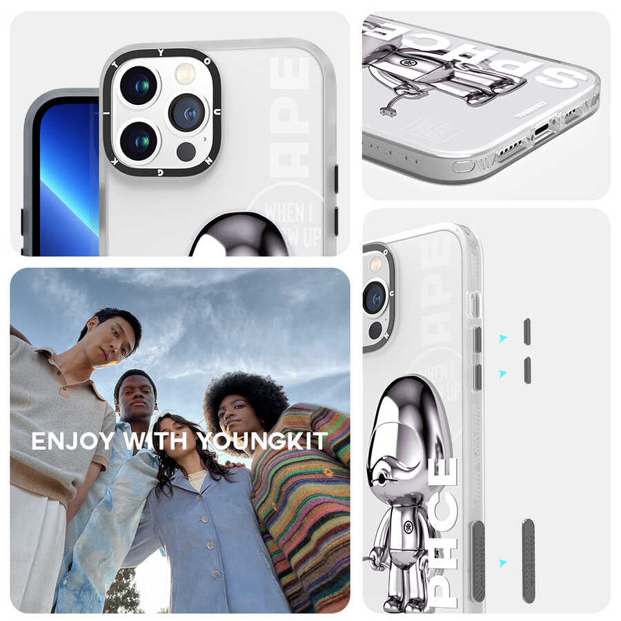 Apple iPhone 13 Pro Kılıf YoungKit Klasik Serisi Kapak CL001 Astronaut