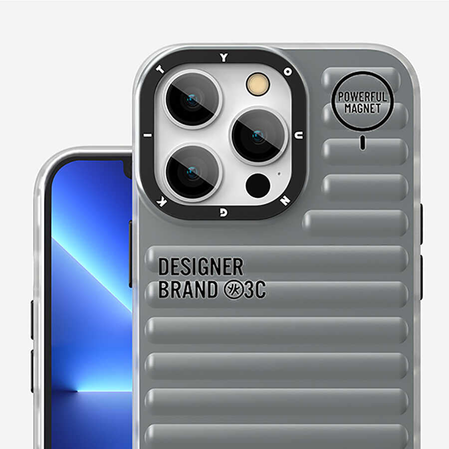 Apple iPhone 13 Pro Kılıf YoungKit Plain Coloured Serisi Kapak Gümüş