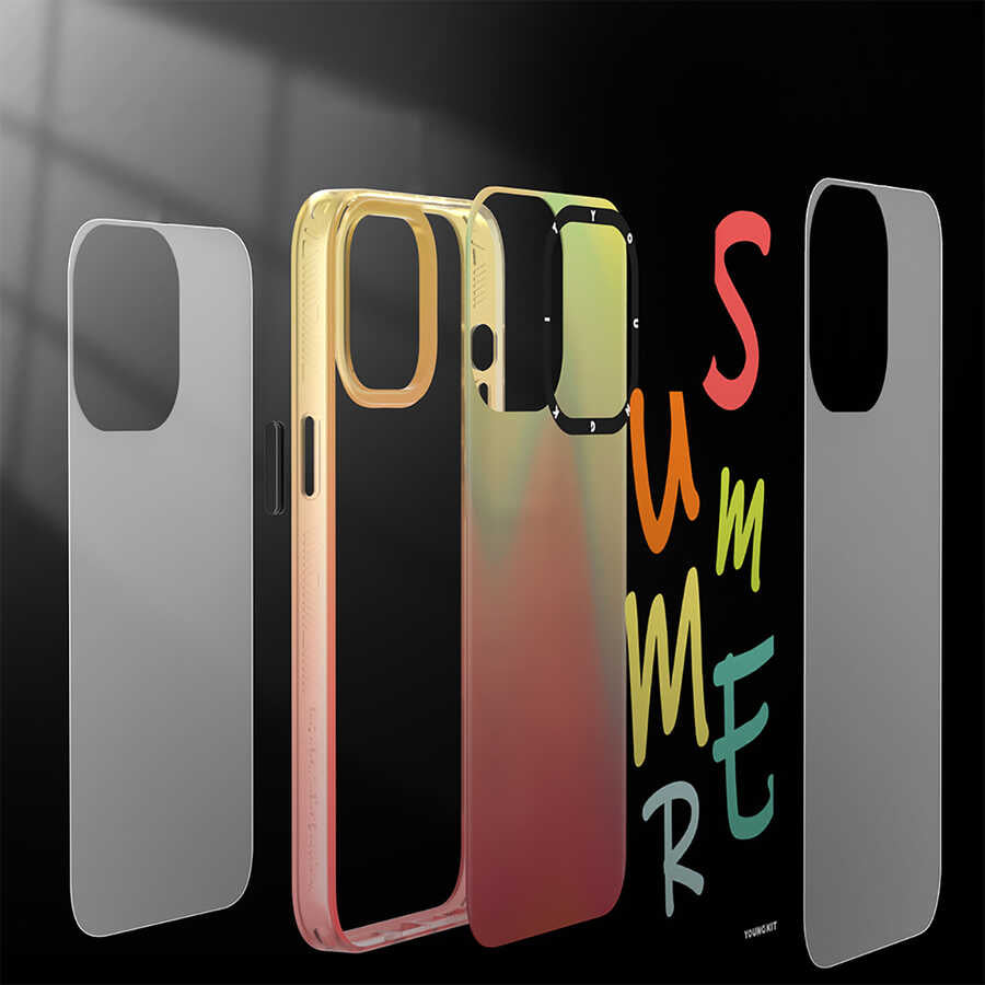 Apple iPhone 13 Pro Kılıf YoungKit Summer Serisi Kapak Turuncu