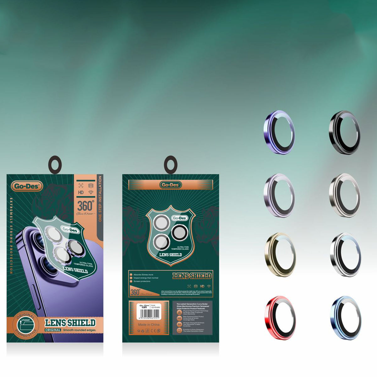 Apple iPhone 13 Pro Max Go Des CL-10 Kamera Lens Koruyucu Sierra Mavi