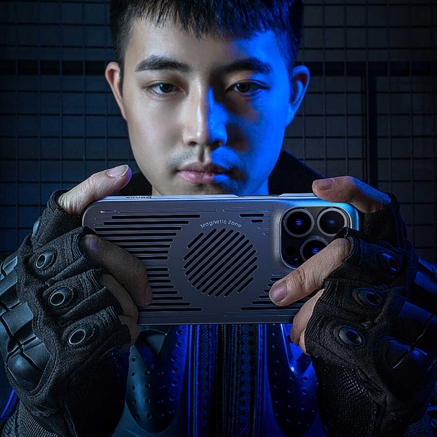 Apple iPhone 13 Pro Max Kılıf Benks Bizzard Soğutucu Özellikli Oyuncu Telefon Kılıfı Gri