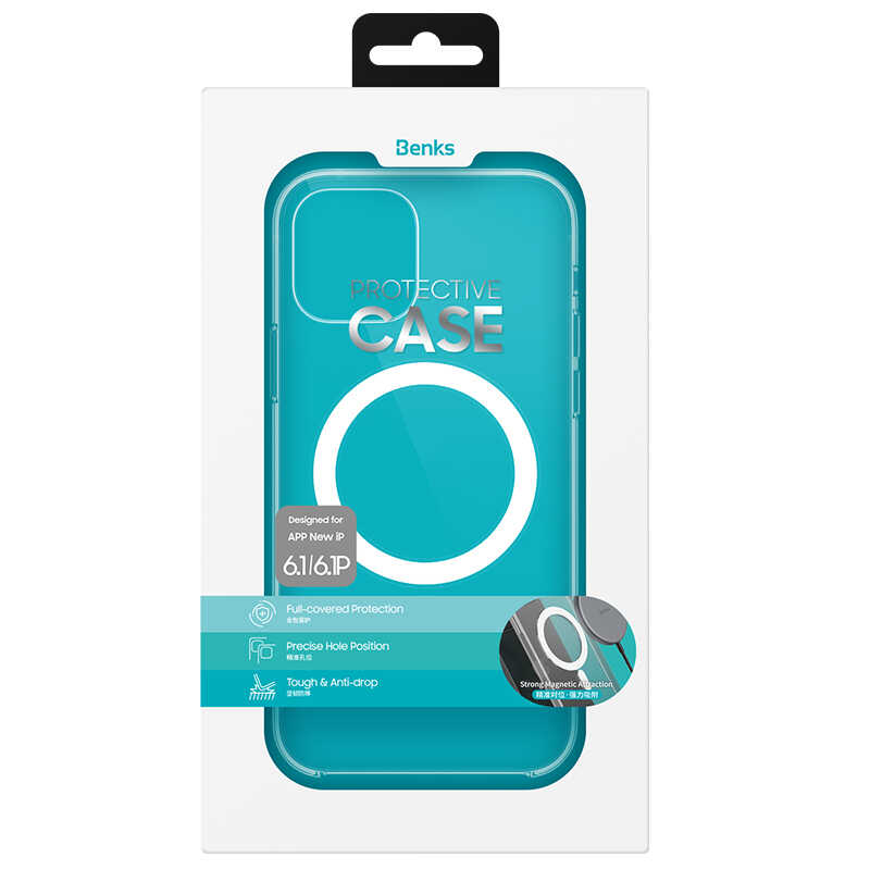 Apple iPhone 13 Pro Max Kılıf Benks Crystal Series With Magnetic Clear Kapak Renksiz