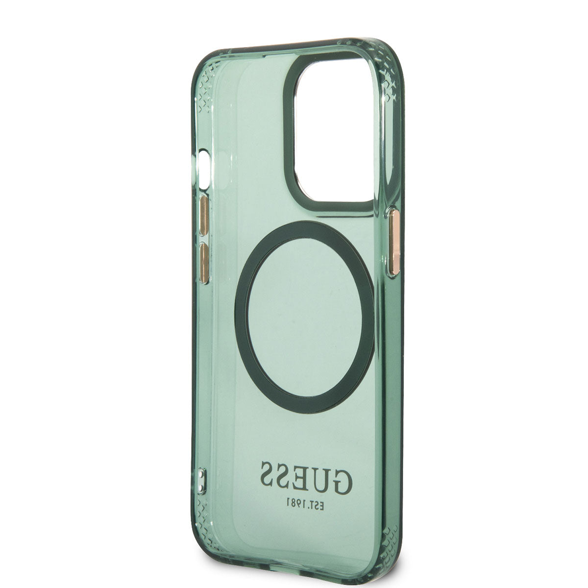 Apple iPhone 13 Pro Max Kılıf GUESS M-safe Şarj Özellikli Airbagli Dizayn Kapak Yeşil