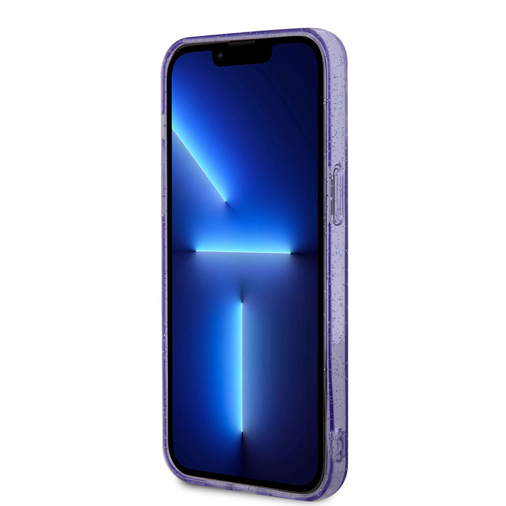 Apple iPhone 13 Pro Max Kılıf GUESS M-safe Şarj Özellikli Glitter Kapak Siyah