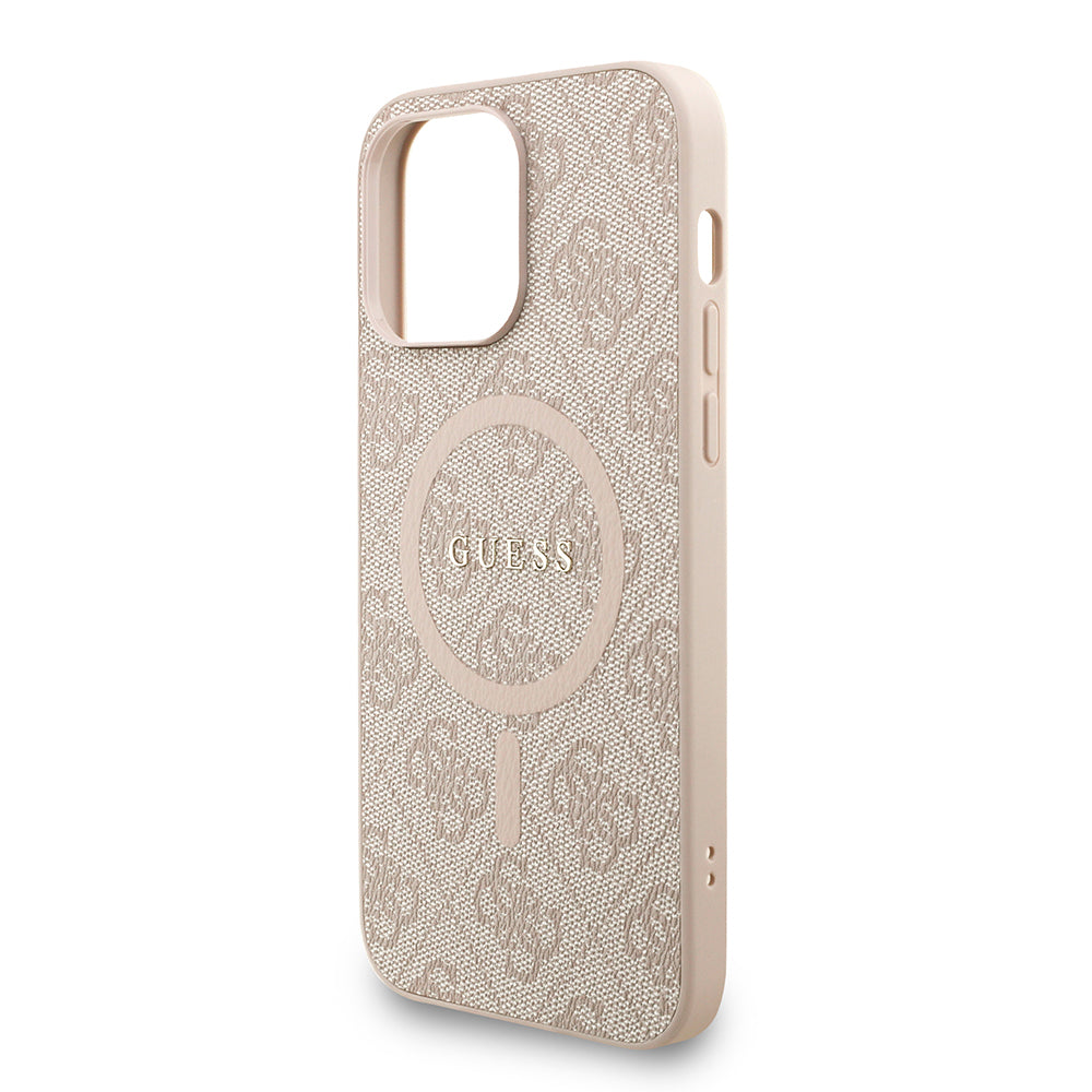 Apple iPhone 13 Pro Max Kılıf Guess Orjinal Lisanslı M-safe Şarj Özellikli PU Deri Bilek Askı İpli Yazı Logolu Kapak Siyah