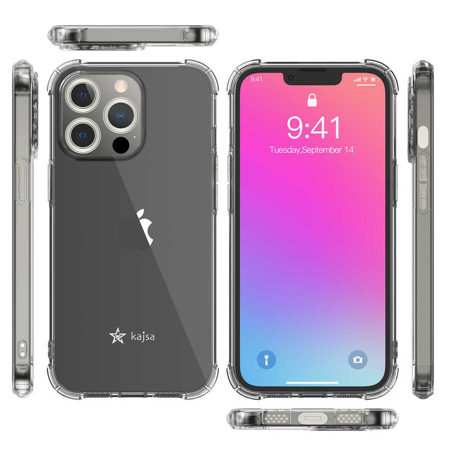 Apple iPhone 13 Pro Max Kılıf Kajsa Transparent Kapak Gri