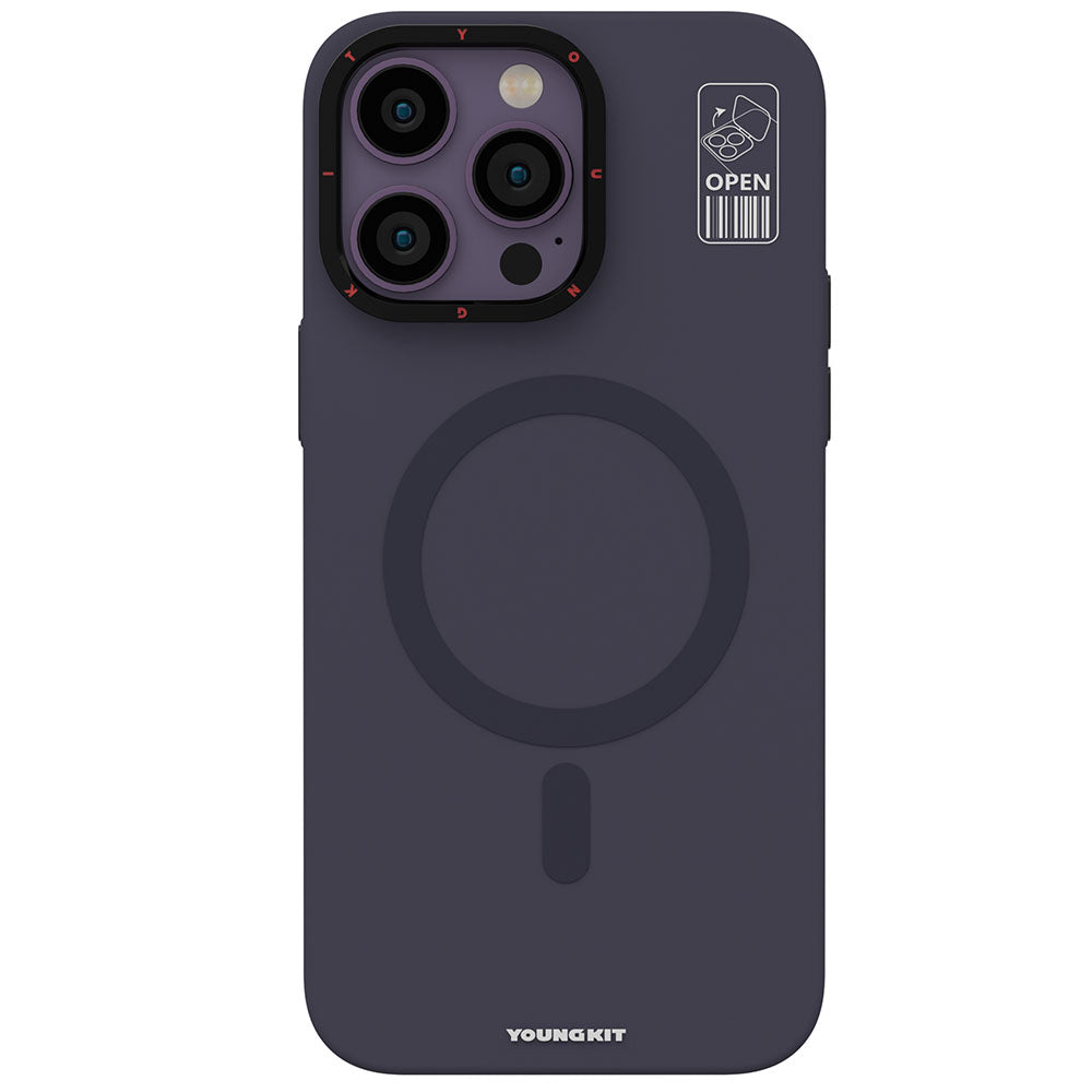 Apple iPhone 13 Pro Max Kılıf M-safe Şarj Özellikli Standlı YoungKit Hermit Bracket Serisi Kapak Derin Mor