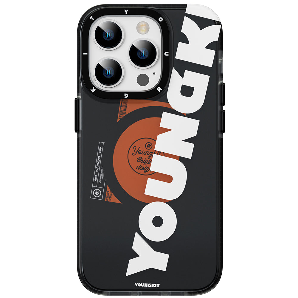 Apple iPhone 13 Pro Max Kılıf M-safe Şarj Özellikli Youngkit Binfen Serisi Yazı Temalı Kapak Mor