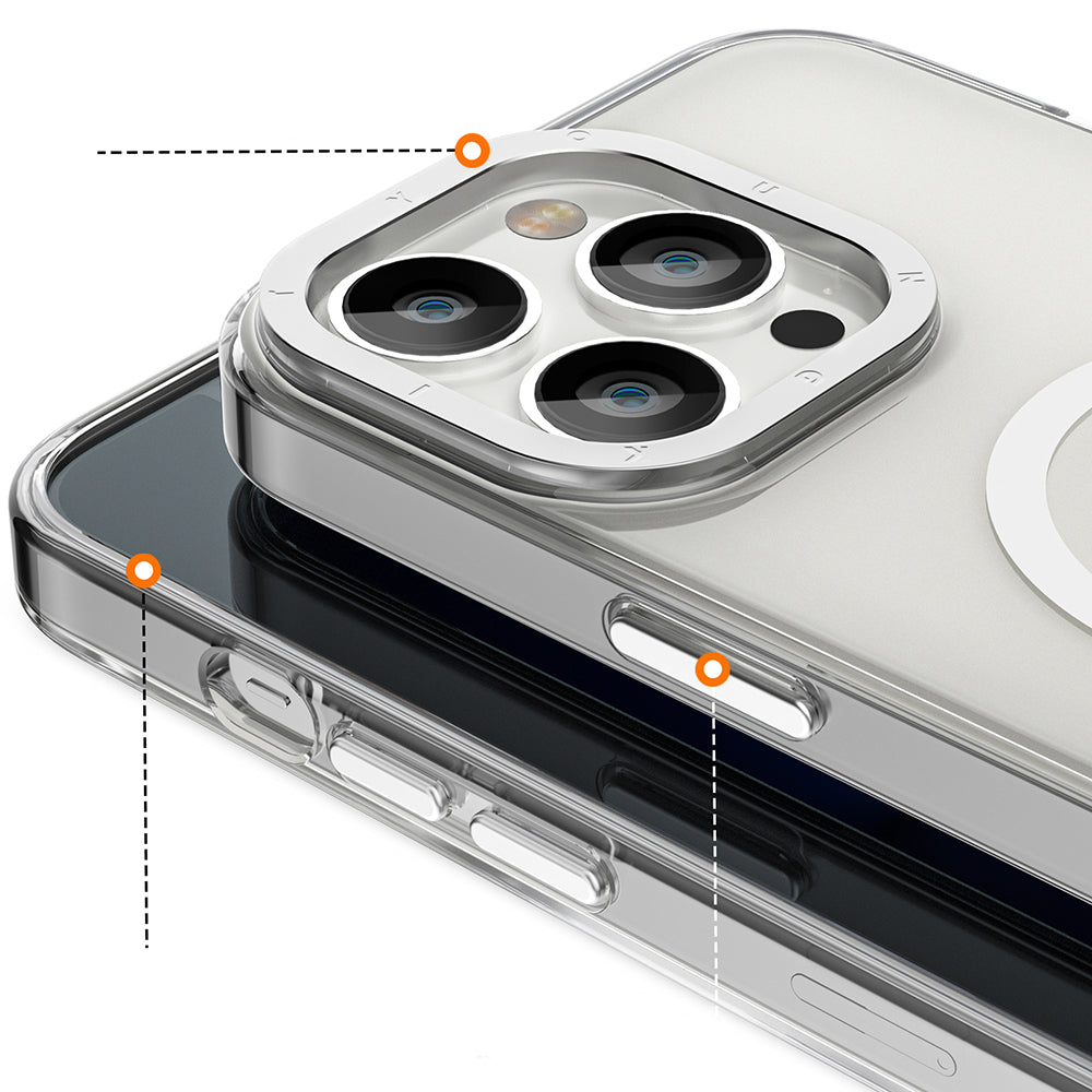 Apple iPhone 13 Pro Max Kılıf M-safe Şarj Özellikli Youngkit Coloured Glaze Serisi Kapak Mavi