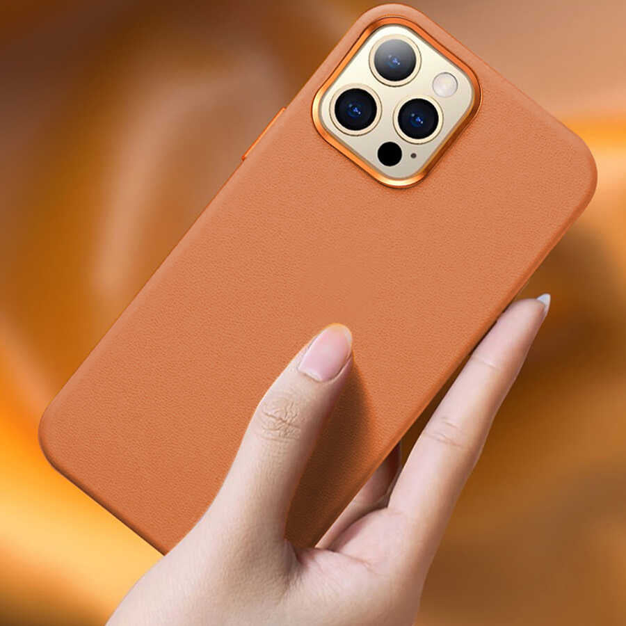 Apple iPhone 13 Pro Max Kılıf Wiwu M-safe Magnetic Kapak Kahverengi