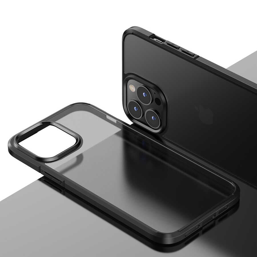 Apple iPhone 13 Pro Max Kılıf Wlons H-Bom Kapak Siyah