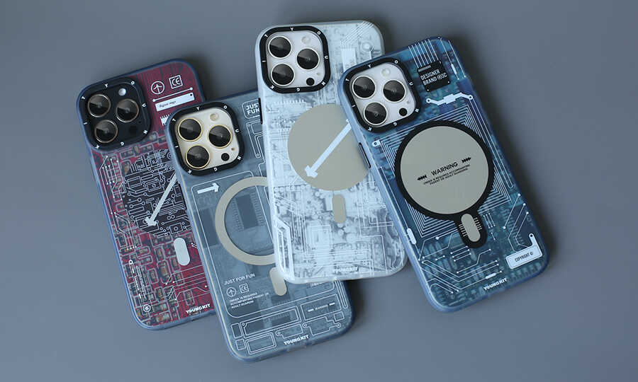 Apple iPhone 13 Pro Max Kılıf YoungKit Technology Serisi Kapak Beyaz