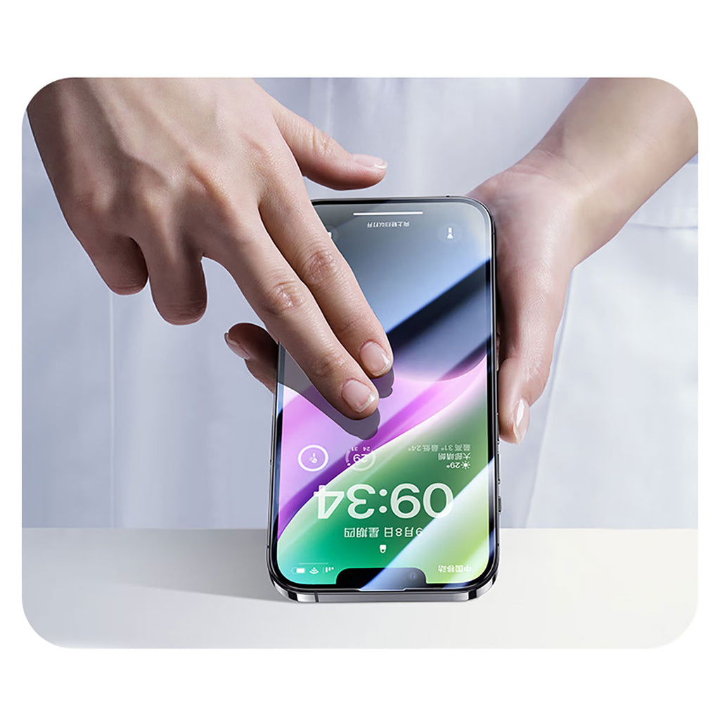 Apple iPhone 13 Wiwu CZ-003 Mavi Işık Teknolojili Hidrofobik ve Oleofobik Parlama Önleyici Cam Ekran Koruyucu Siyah