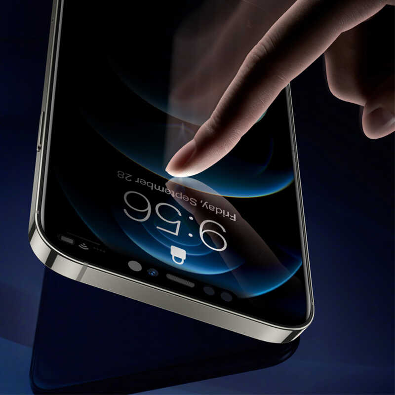 Apple iPhone 13 Wiwu Easy İnstall iPrivacy Temperli Ekran Koruyucu Siyah