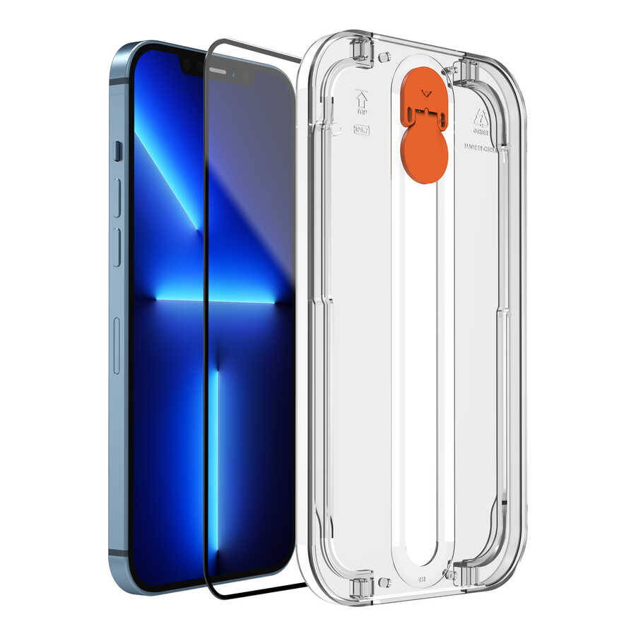 Apple iPhone 13 Wiwu Easy İnstall iVista Super Hardness Ekran Koruyucu Siyah