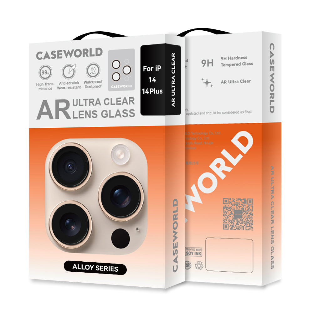 Apple iPhone 14 CaseWorld Alloy Serisi Oleofobik Anti Reflective Kamera Lens Koruyucu Gümüş