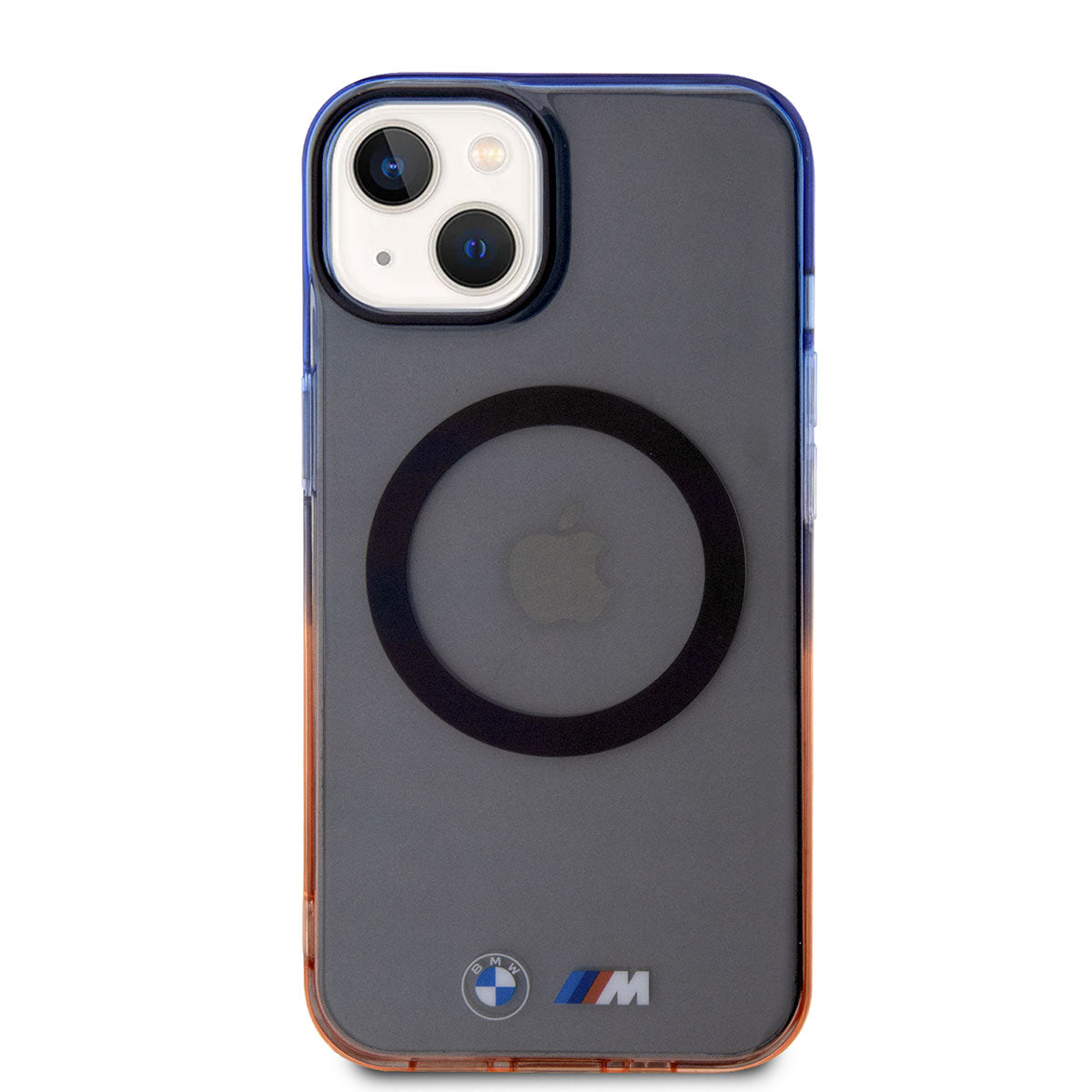 Apple iPhone 14 Kılıf BMW M-safe Şarj Özellikli Transparan Renk Geçişli Dizayn Kapak Gri