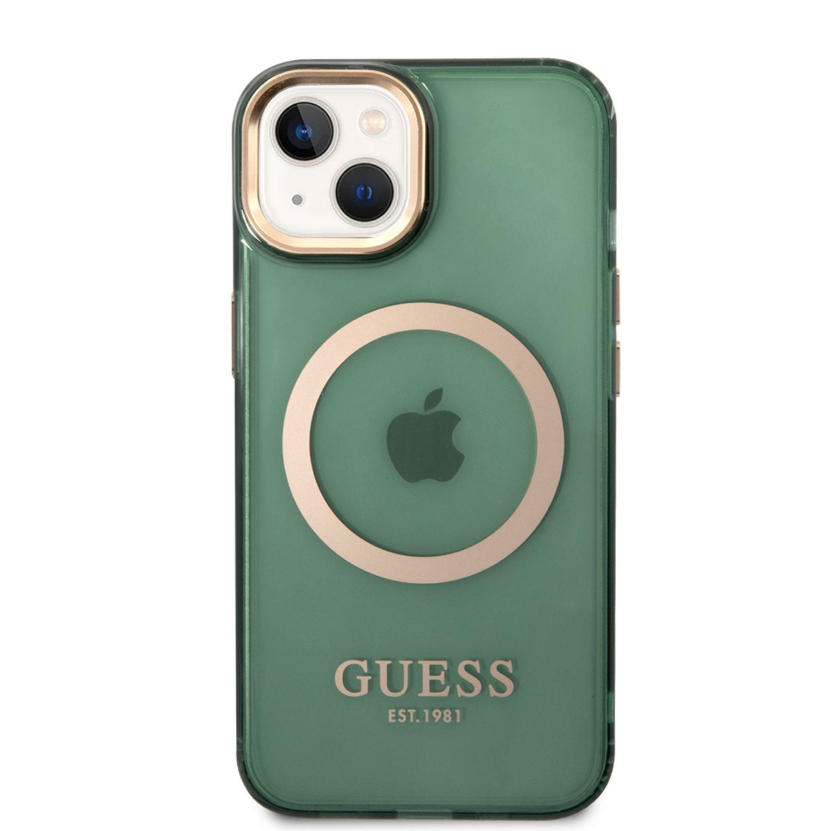 Apple iPhone 14 Kılıf GUESS M-safe Şarj Özellikli Airbagli Dizayn Kapak Pembe