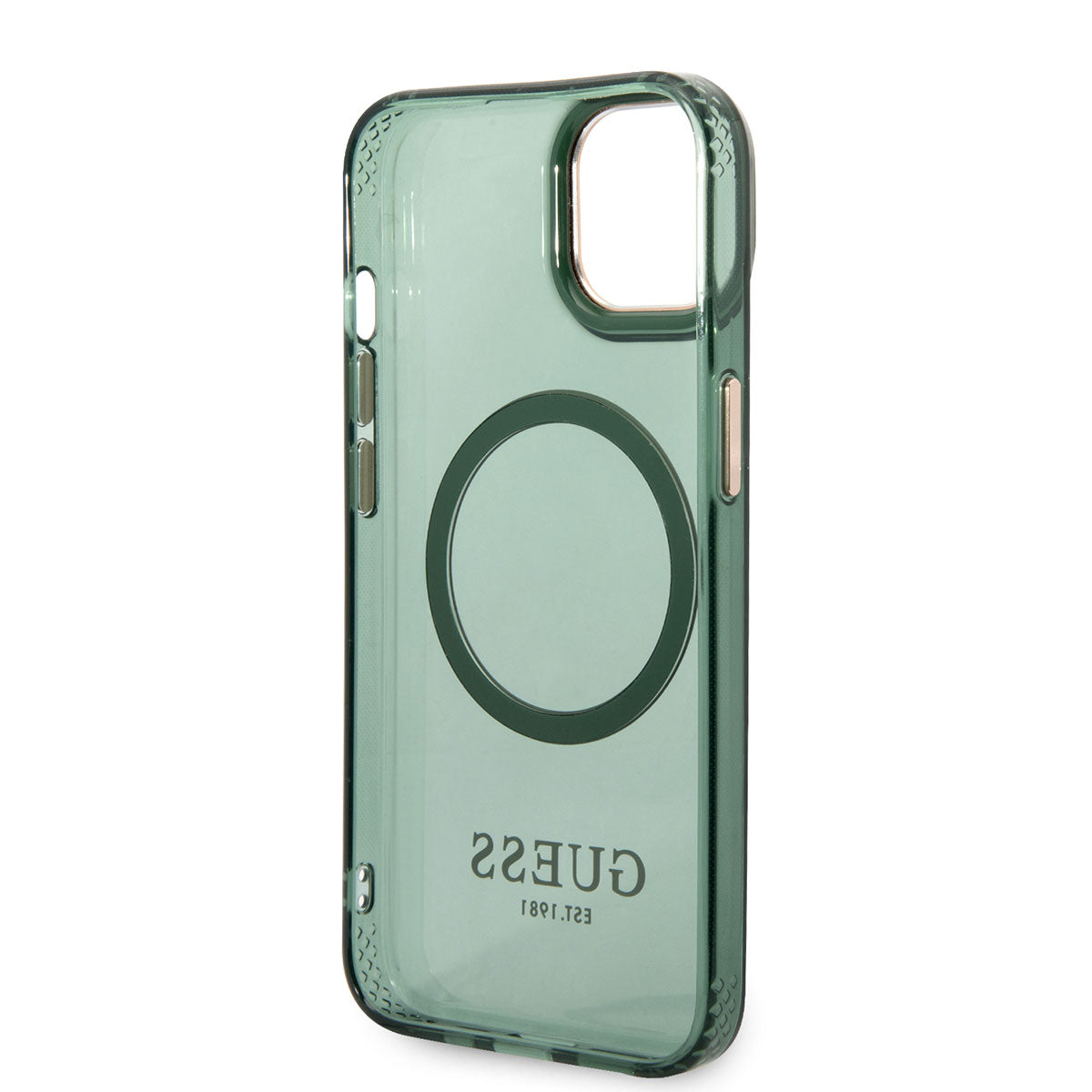 Apple iPhone 14 Kılıf GUESS M-safe Şarj Özellikli Airbagli Dizayn Kapak Pembe