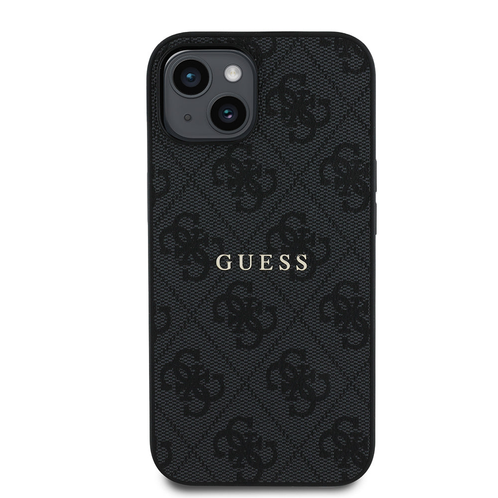 Apple iPhone 14 Kılıf Guess Orjinal Lisanslı M-safe Şarj Özellikli 4G Desen Yazı Logolu Kapak Pembe
