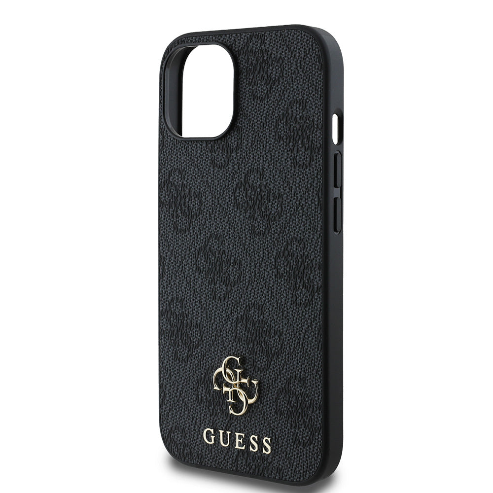 Apple iPhone 14 Kılıf Guess Orjinal Lisanslı M-safe Şarj Özellikli Small 4G Classic Kapak Siyah