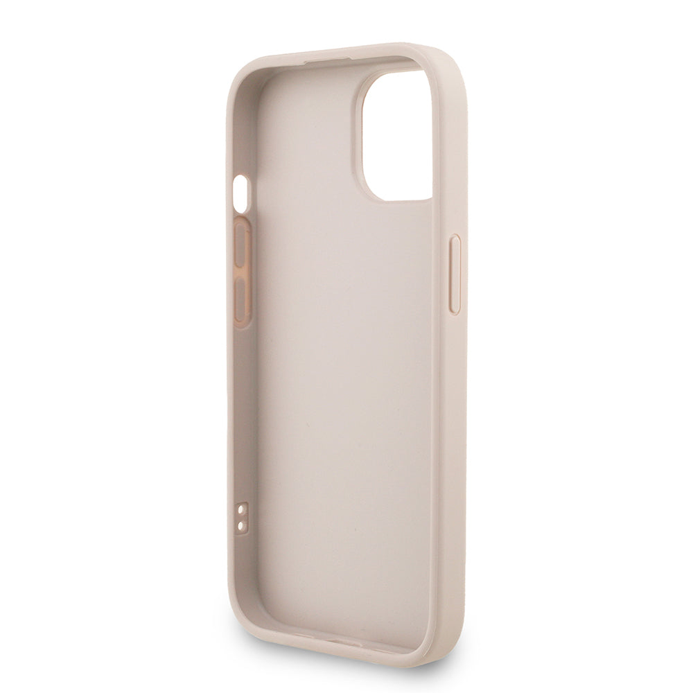 Apple iPhone 14 Kılıf Guess Orjinal Lisanslı PU Deri Bilek Askı İpli Metal Büyük 4G ve Yazı Logolu Kapak Siyah