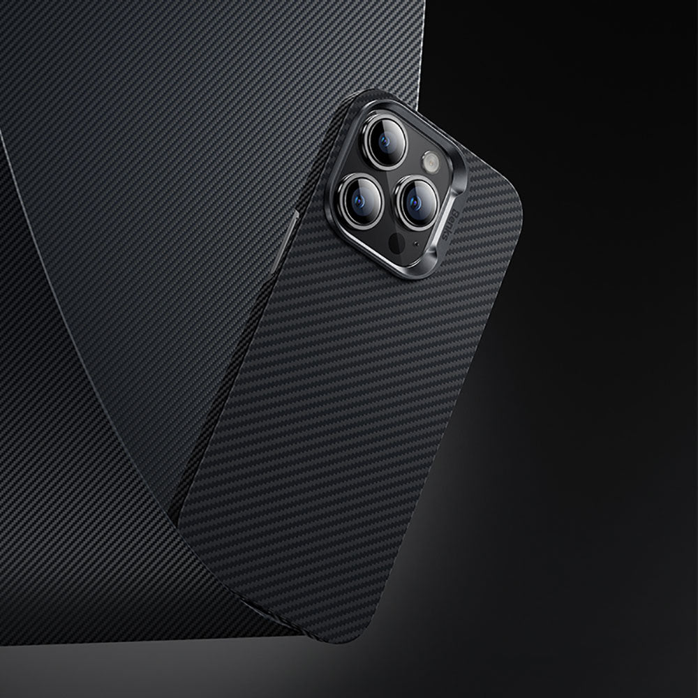 Apple iPhone 14 Kılıf Karbon Fiber Benks 600D Essential Kevlar Kapak Siyah