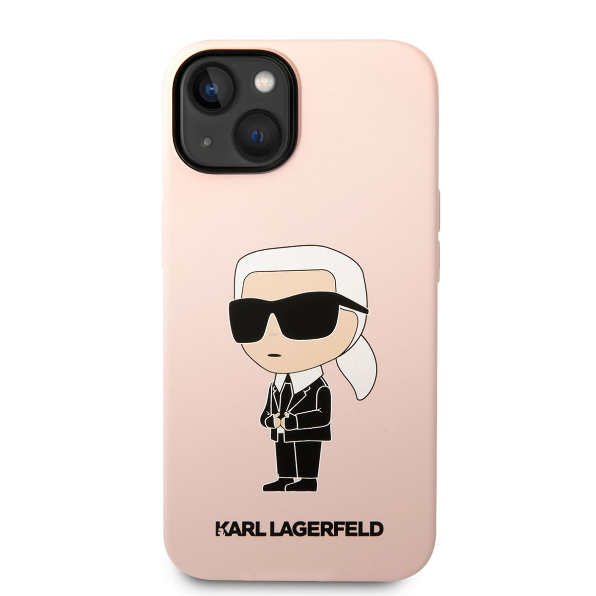 Apple iPhone 14 Kılıf Karl Lagerfeld Silikon Karl Dizayn Kapak Pembe
