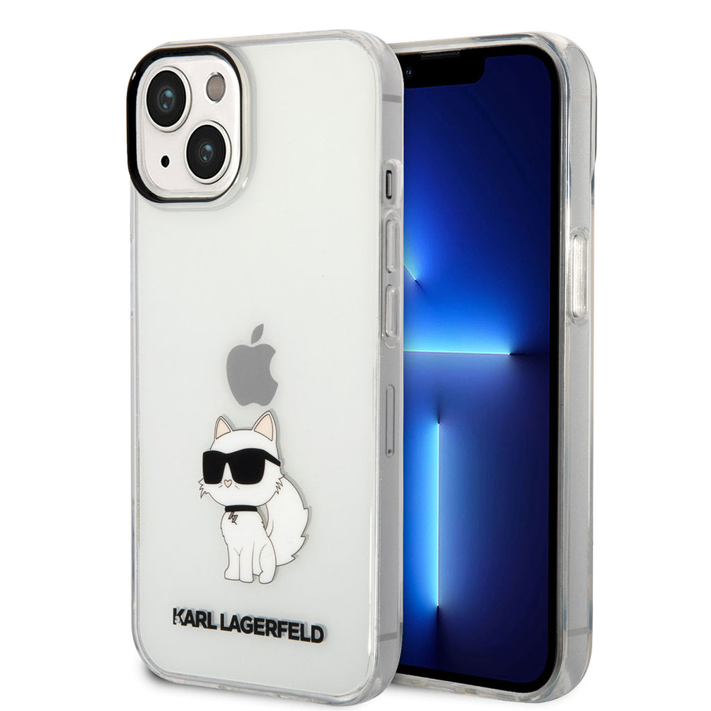 Apple iPhone 14 Kılıf Karl Lagerfeld Transparan Choupette Dizayn Kapak Renksiz