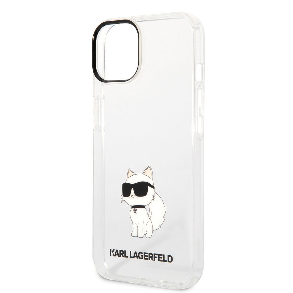 Apple iPhone 14 Kılıf Karl Lagerfeld Transparan Choupette Dizayn Kapak Renksiz