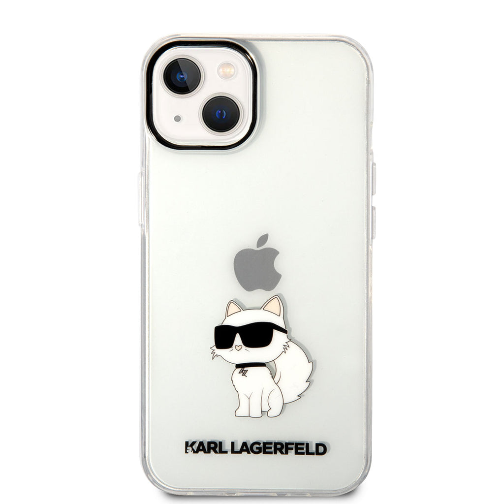 Apple iPhone 14 Kılıf Karl Lagerfeld Transparan Choupette Dizayn Kapak Renksiz