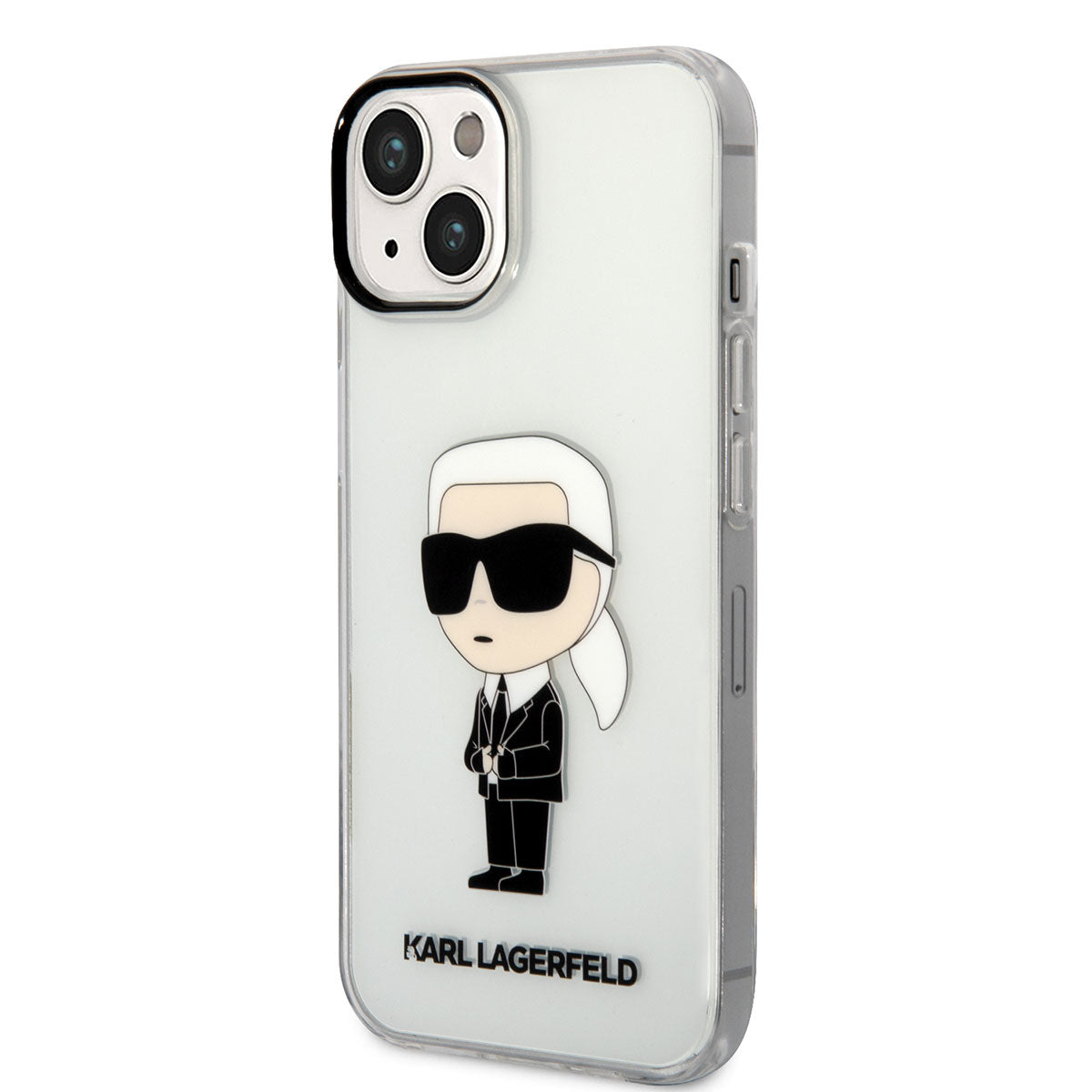 Apple iPhone 14 Kılıf Karl Lagerfeld Transparan İkonik Karl Dizayn Kapak Renksiz
