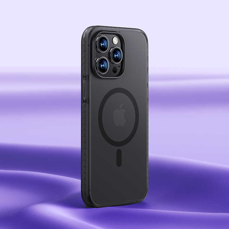 Apple iPhone 14 Kılıf Kenarları Silikon Airbagli Mat Arka Yüzey Benks Icesand Kapak Siyah