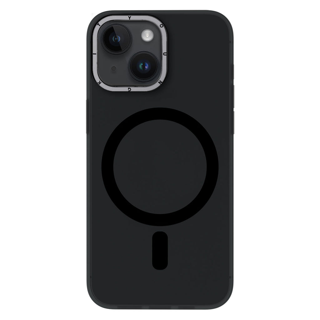 Apple iPhone 14 Kılıf M-safe Şarj Özellikli Youngkit Hidden Sand Serisi Kapak Siyah