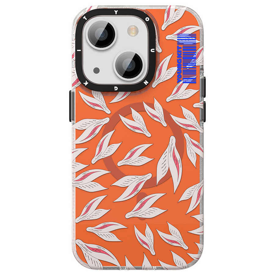 Apple iPhone 14 Kılıf M-safe Şarj Özellikli Youngkit Play Rabbit Serisi Kapak Kırmızı