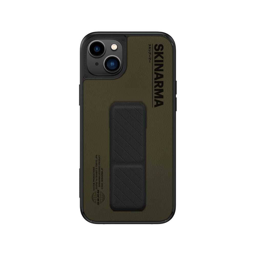 Apple iPhone 14 Kılıf SkinArma Standlı Deri Görünümlü Gyo Kapak Olive