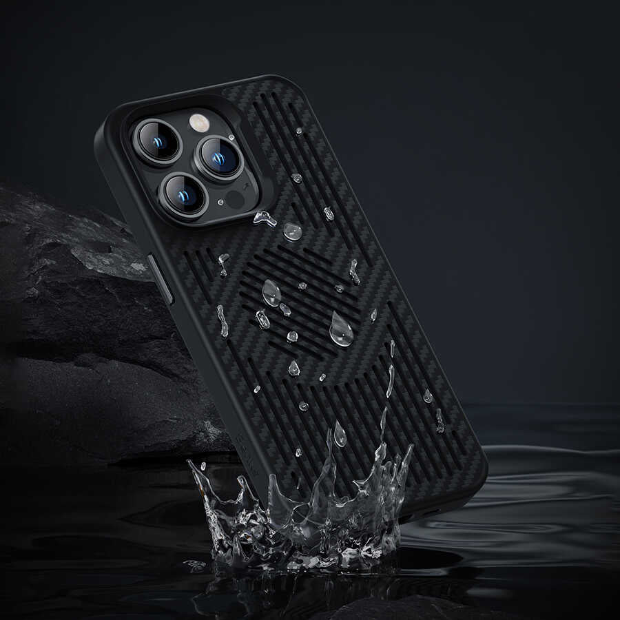 Apple iPhone 14 Plus Kılıf Benks Magnetic Cooling Kevlar Soğutucu Özellikli Telefon Kılıfı Siyah