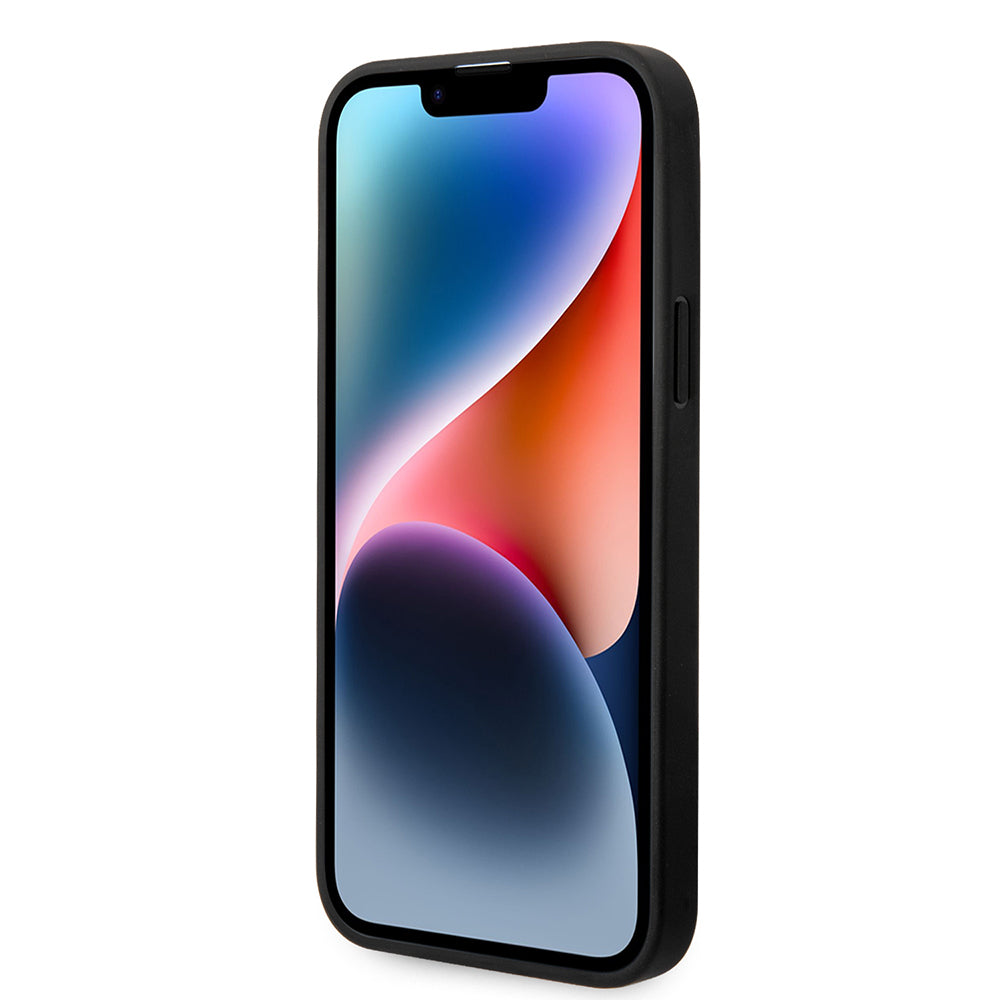 Apple iPhone 14 Plus Kılıf Ferrari Orjinal Lisanslı M-safe Şarj Özellikli Karbon İtalyan Bayrak Dizayn Kapak Siyah