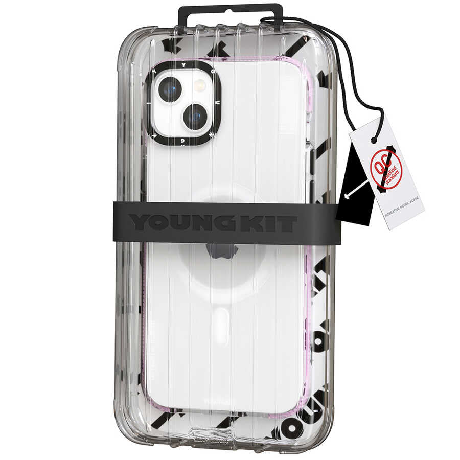 Apple iPhone 14 Plus Kılıf M-safe Şarj Özellikli YoungKit Exquisite Serisi Kapak Siyah