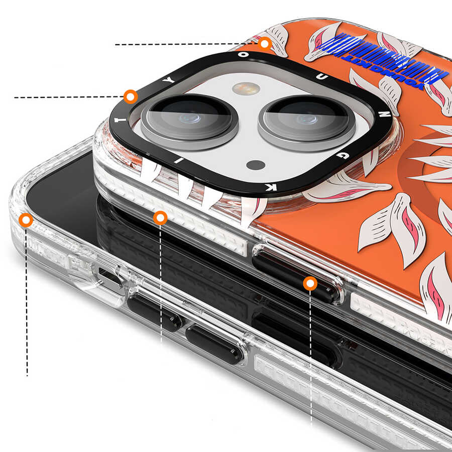 Apple iPhone 14 Plus Kılıf M-safe Şarj Özellikli Youngkit Play Rabbit Serisi Kapak Sarı