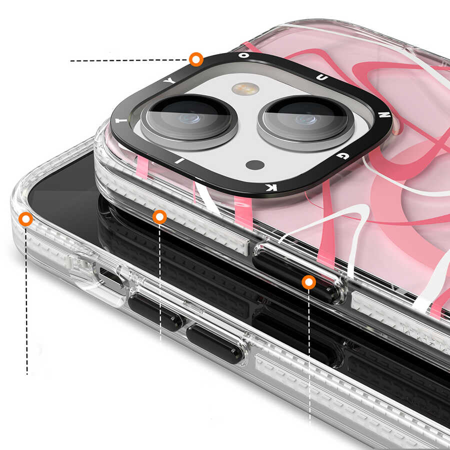 Apple iPhone 14 Plus Kılıf M-safe Şarj Özellikli Youngkit Water-Ink Serisi Kapak Yeşil