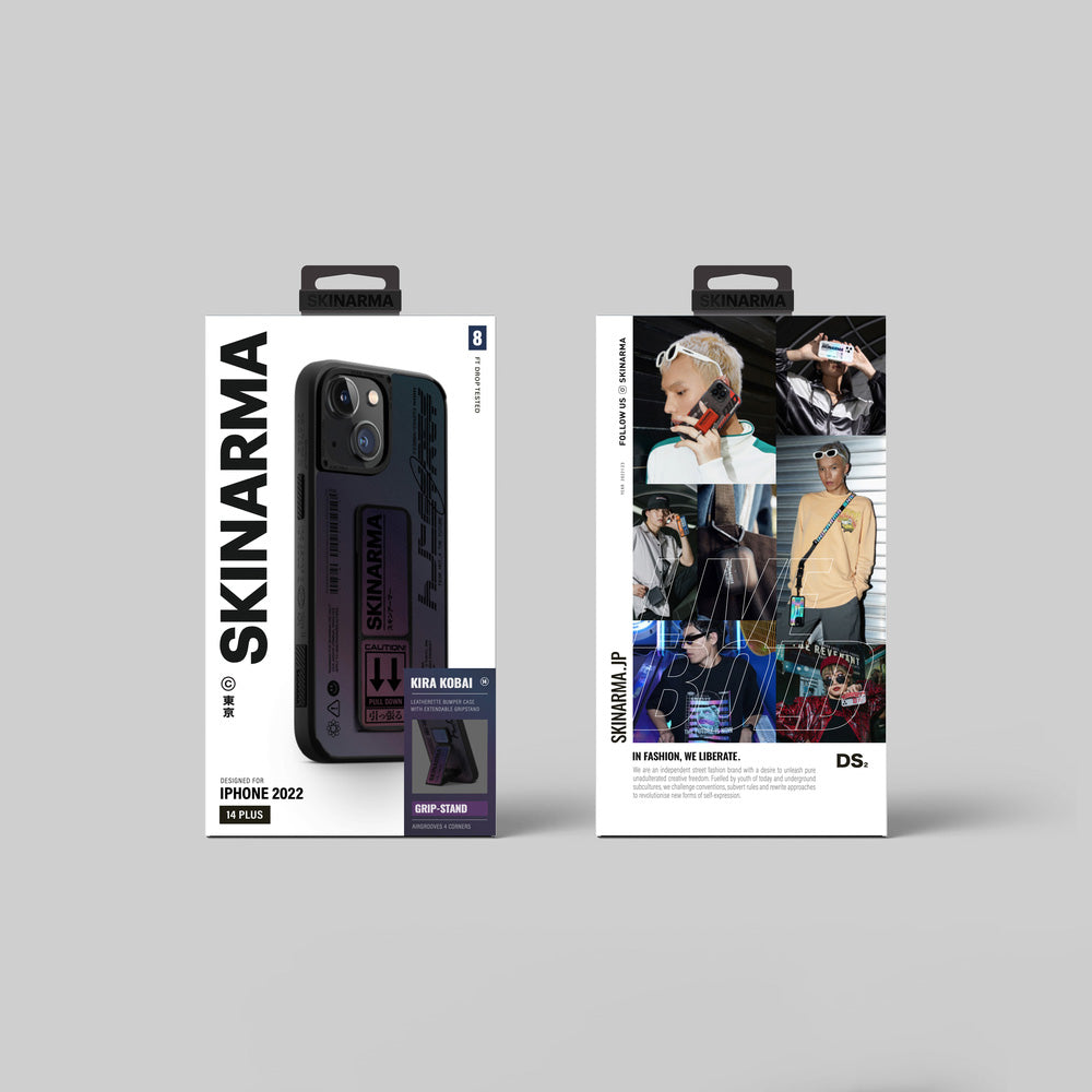 Apple iPhone 14 Plus Kılıf SkinArma Holografik Tasarımlı Standlı Deri Görünümlü Kira Kobai Kapak Colorful