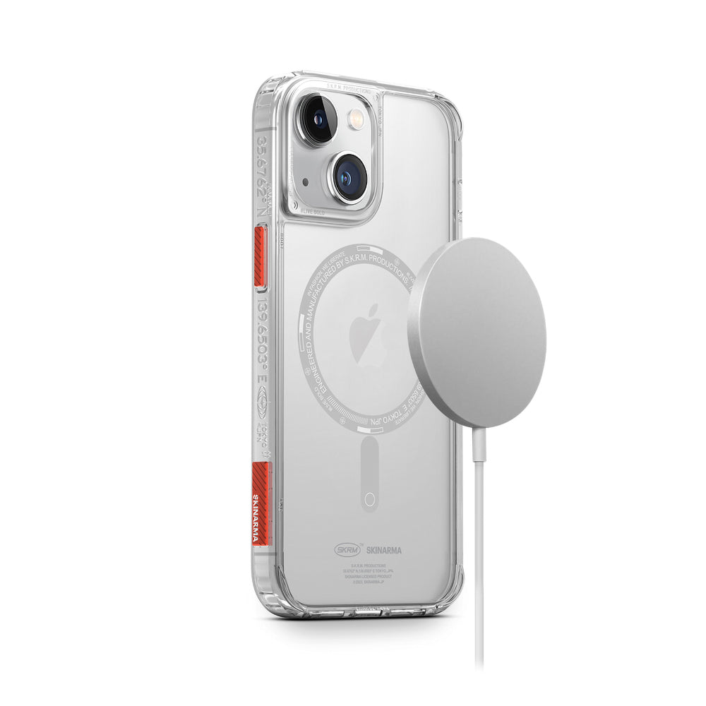 Apple iPhone 14 Plus Kılıf SkinArma Şeffaf Airbag Tasarımlı M-safe Şarj Özellikli Saido Kapak Renksiz