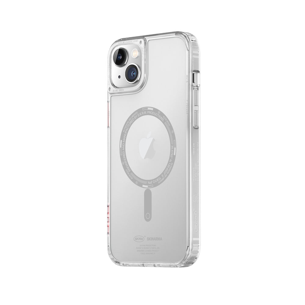 Apple iPhone 14 Plus Kılıf SkinArma Şeffaf Airbag Tasarımlı M-safe Şarj Özellikli Saido Kapak Füme